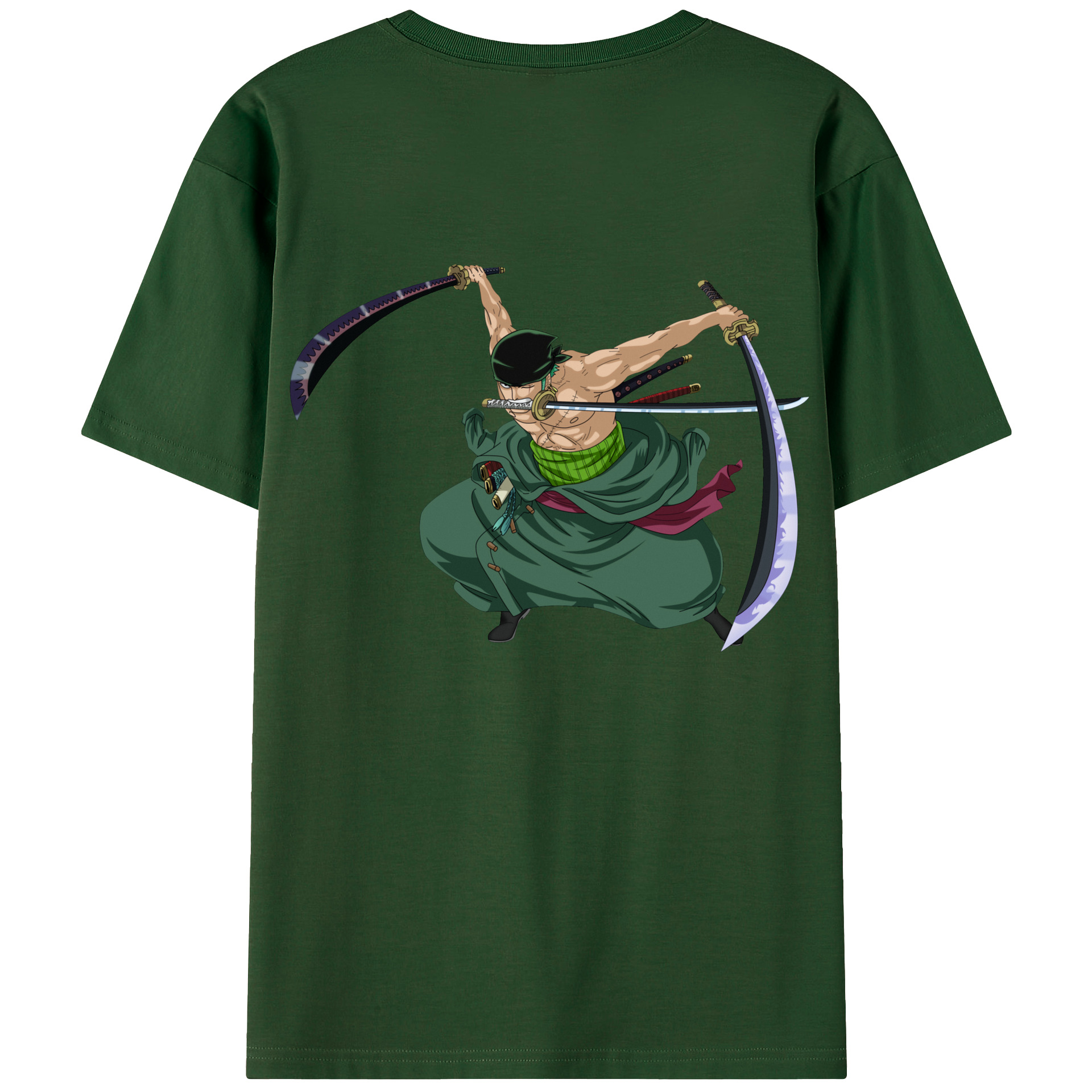 ワンピース ロロノア・ゾロ ONE PIECE Roronoa Zoro 綿100％半袖Tシャツ（背面プリント）